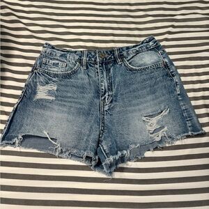 YMI Blue Distressed Jean Shorts